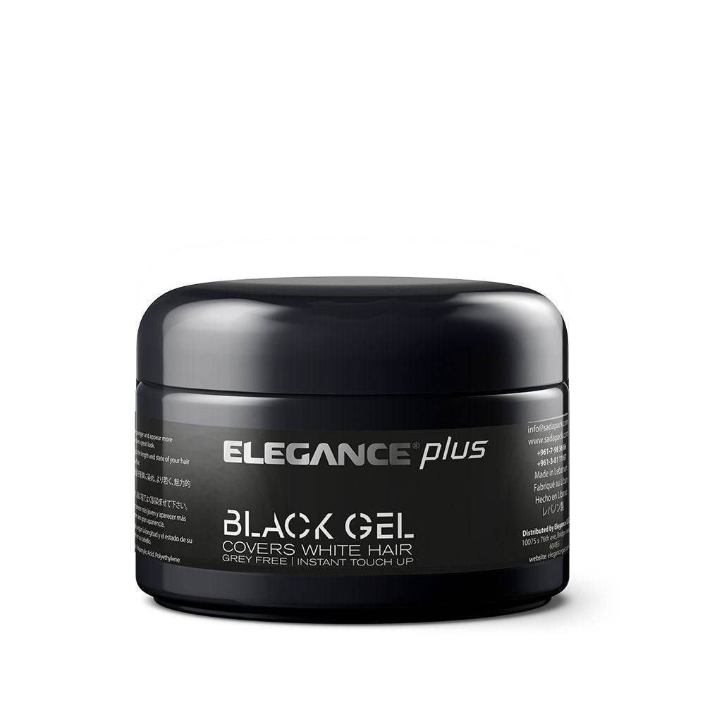 ELEGANCE GEL PLUS Black Hair Gel Cover White Hair Strong Hold - 100ml - My Care Boutique