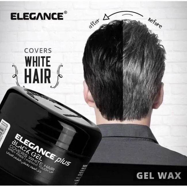 ELEGANCE GEL PLUS Black Hair Gel Cover White Hair Strong Hold - 100ml - My Care Boutique
