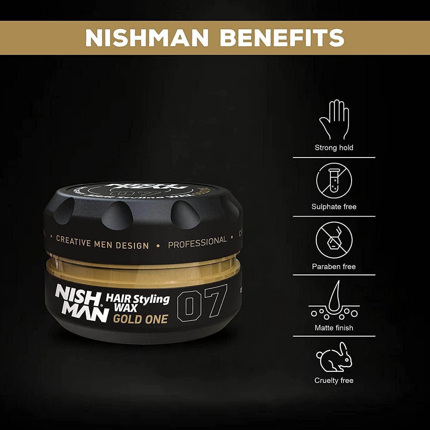 NISHMAN Hair Styling Wax 07 Gold One 150ml. - My Care Boutique 