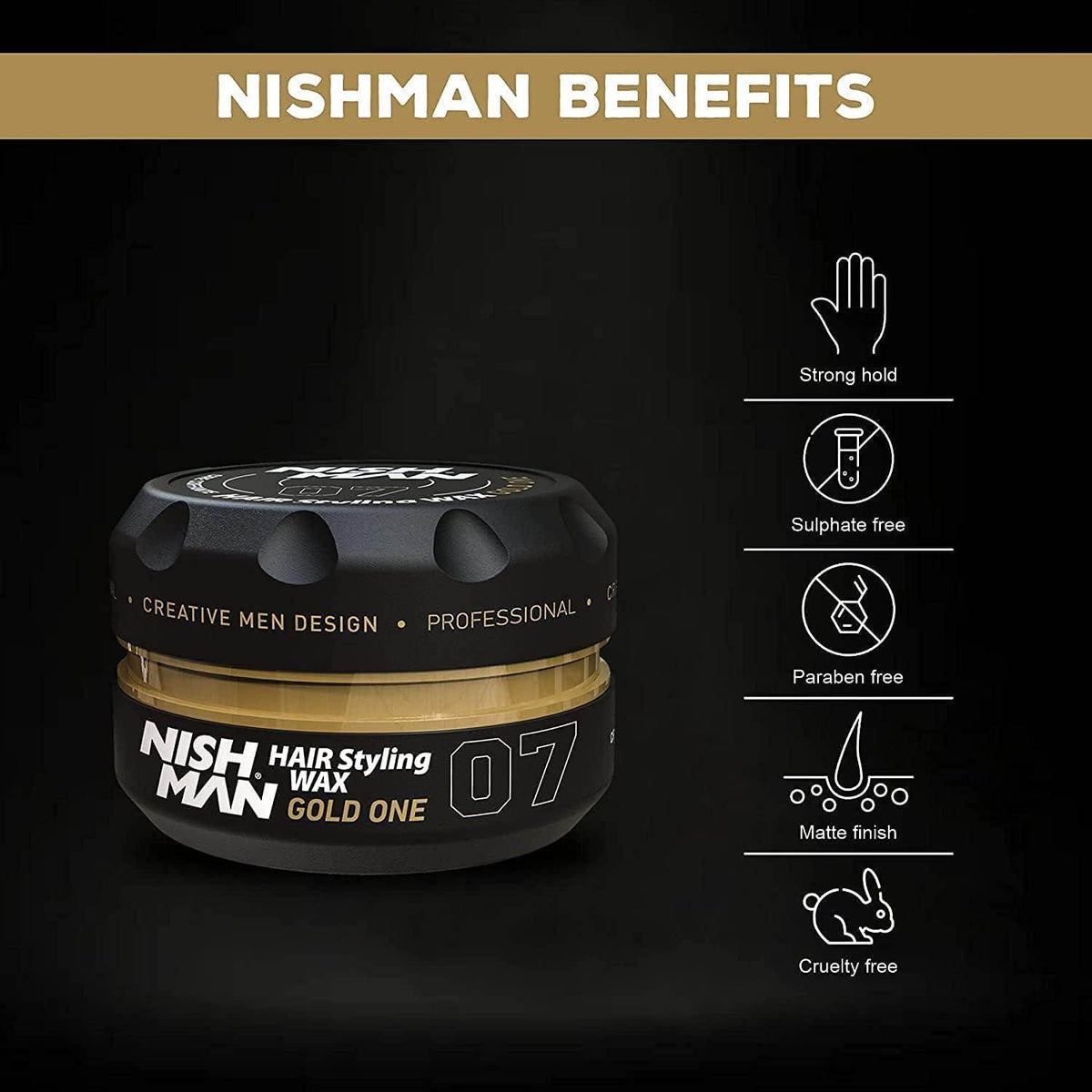NISHMAN Hair Styling Wax 07 Gold One 150ml. - My Care Boutique 